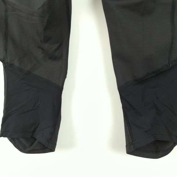 Lululemon Size 6 Run Pace Crop Women's Black/Gray Ruched Sides Active Leggings - Picture 7 of 10